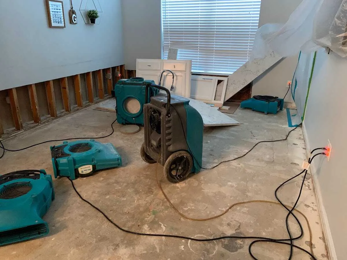 Dehumidifier in flood-cut room for Water Extraction & Removal in Sellersburg